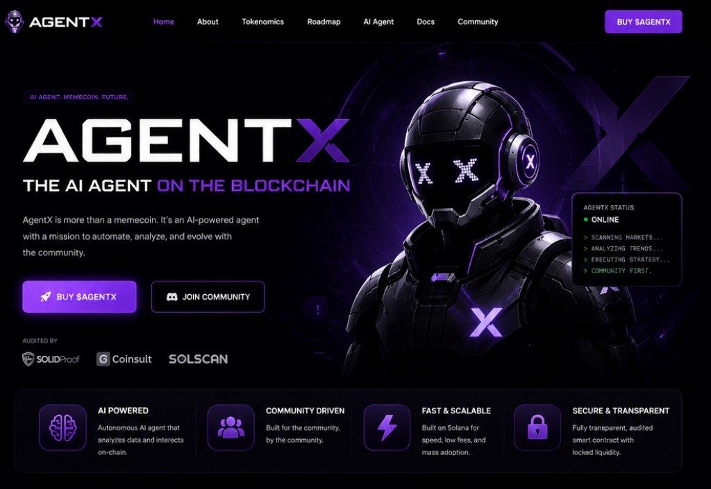 AgentX website screenshot